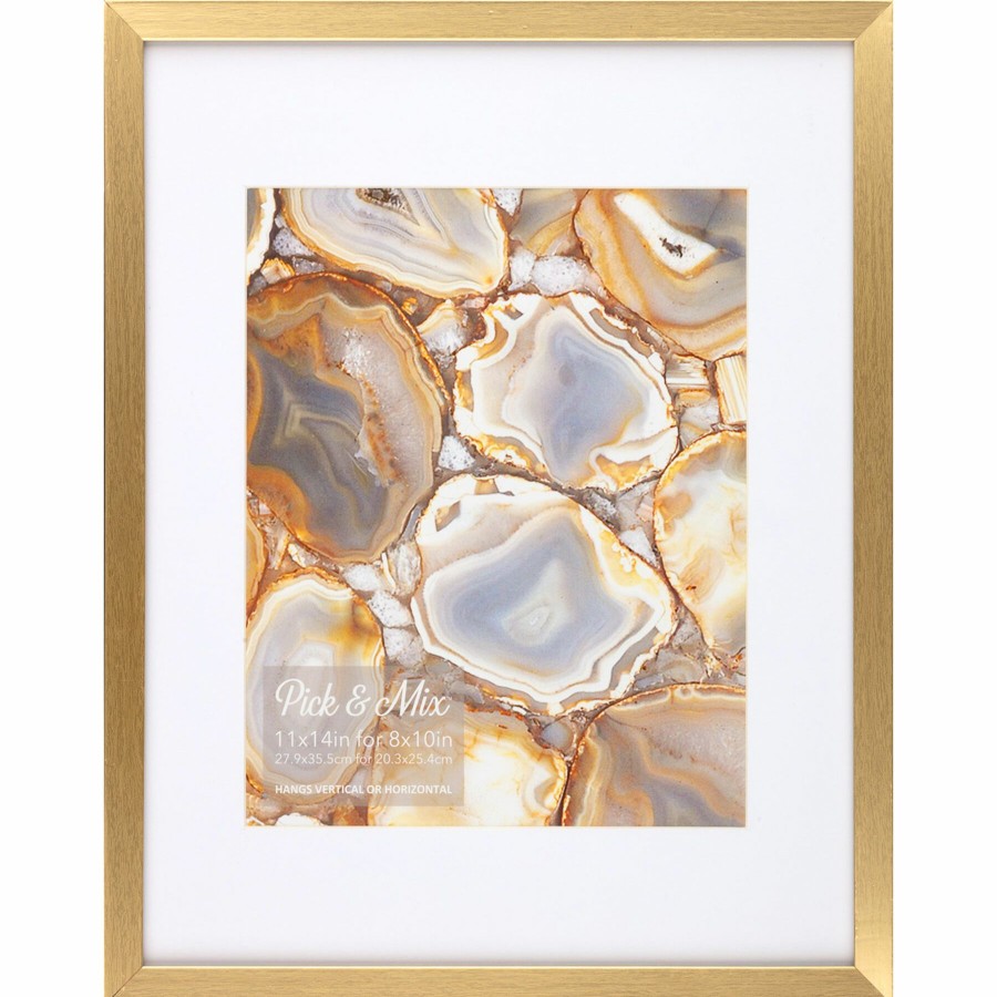 Frames * | Pick & Mix 11 14 To 8 10 Linear Photo Frame, Gold Shoping Model