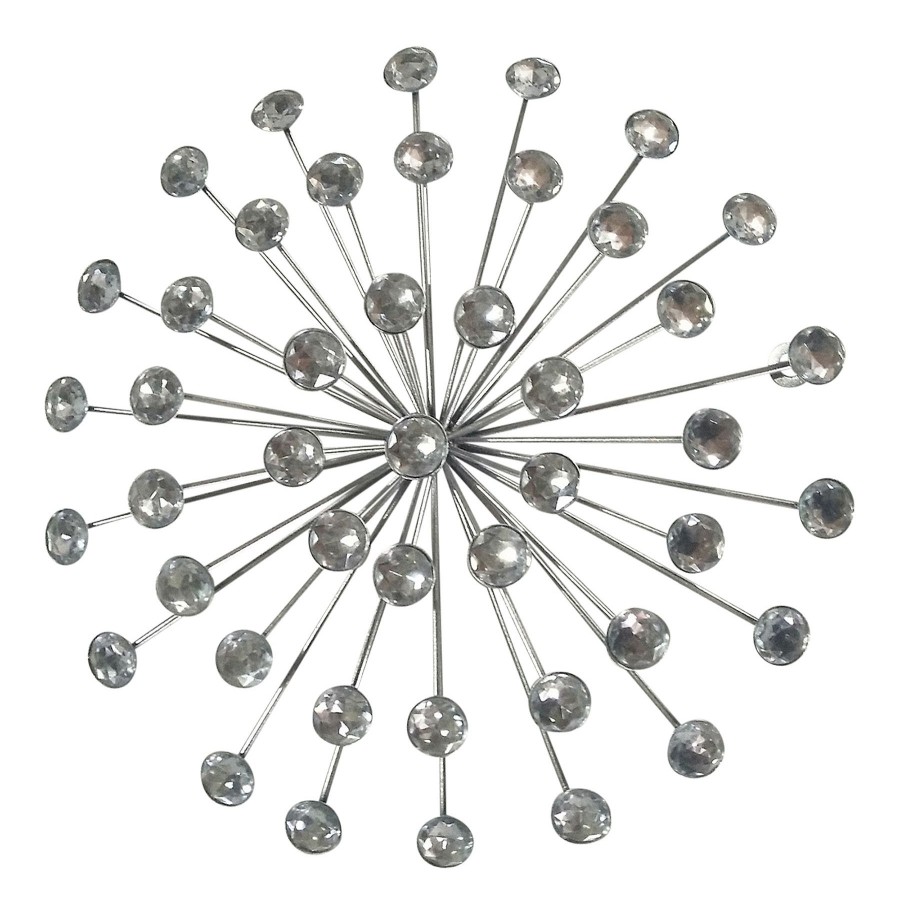 Wall Art * | Silver Bling Burst Wall Decor, 12 Online Store