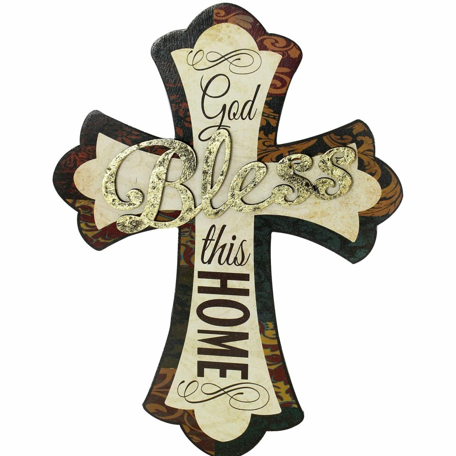 Wall Art * | 9X12 Bless Cross Die Cut Plaque Best Quality