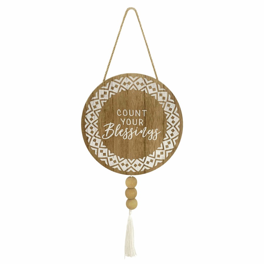 Wall Art * | 7 Count Your Blessings Hanging Decor With Tassel Clearance