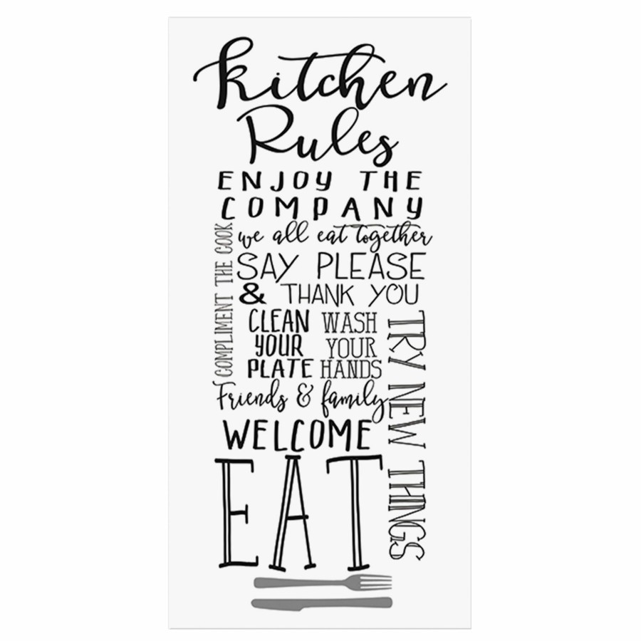 Wall Art * | Kitchen Rules Wooden Canvas Wall Art, 12 24 Hot Sale