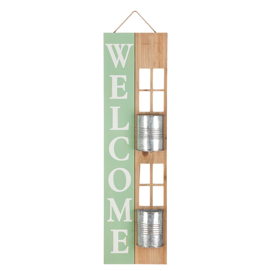 Wall Art * | 2-Bucket Welcome Planter Porch Sign, 36 Online Store