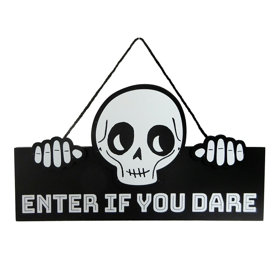 Wall Art * | Enter If You Dare Skull Halloween Sign, 11.8 Fascinating Model