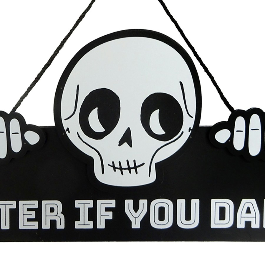 Wall Art * | Enter If You Dare Skull Halloween Sign, 11.8 Fascinating Model