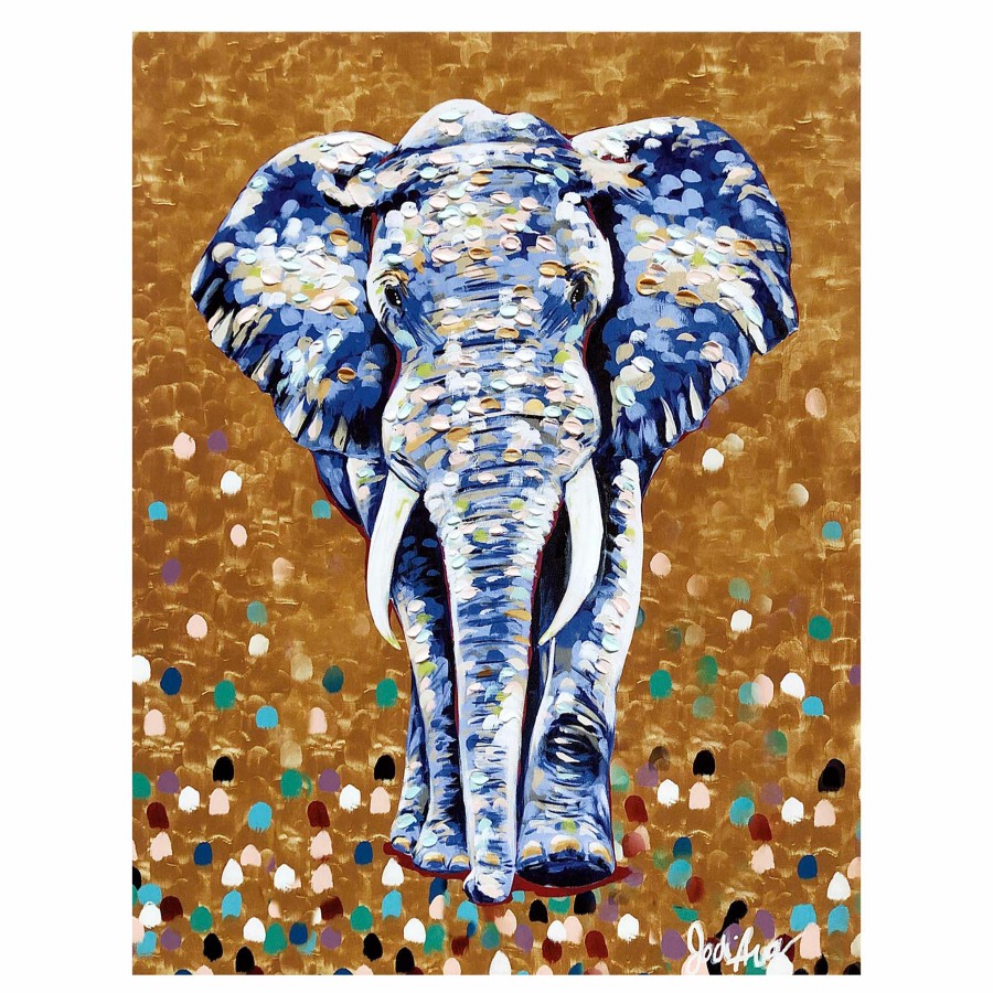 Wall Art * | Multicolor Elephant Canvas Wall Art, 22 28 Premium Product