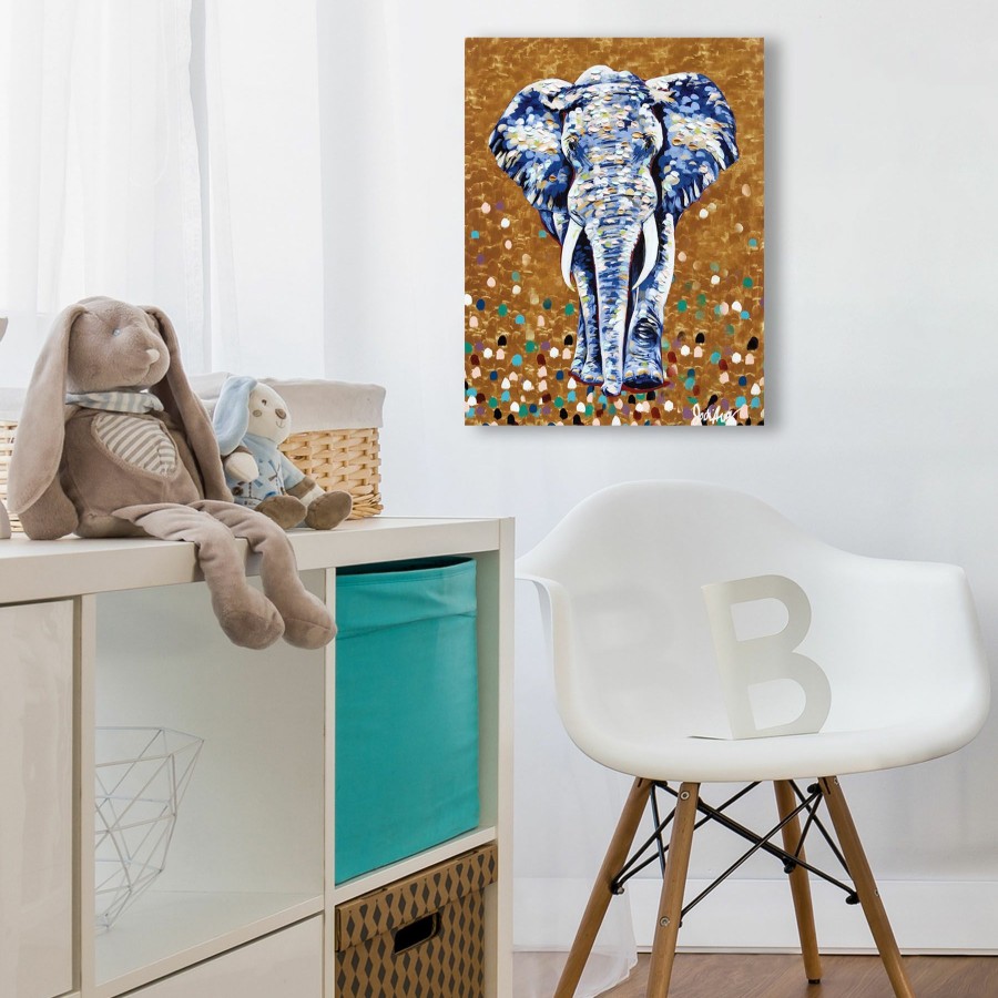 Wall Art * | Multicolor Elephant Canvas Wall Art, 22 28 Premium Product