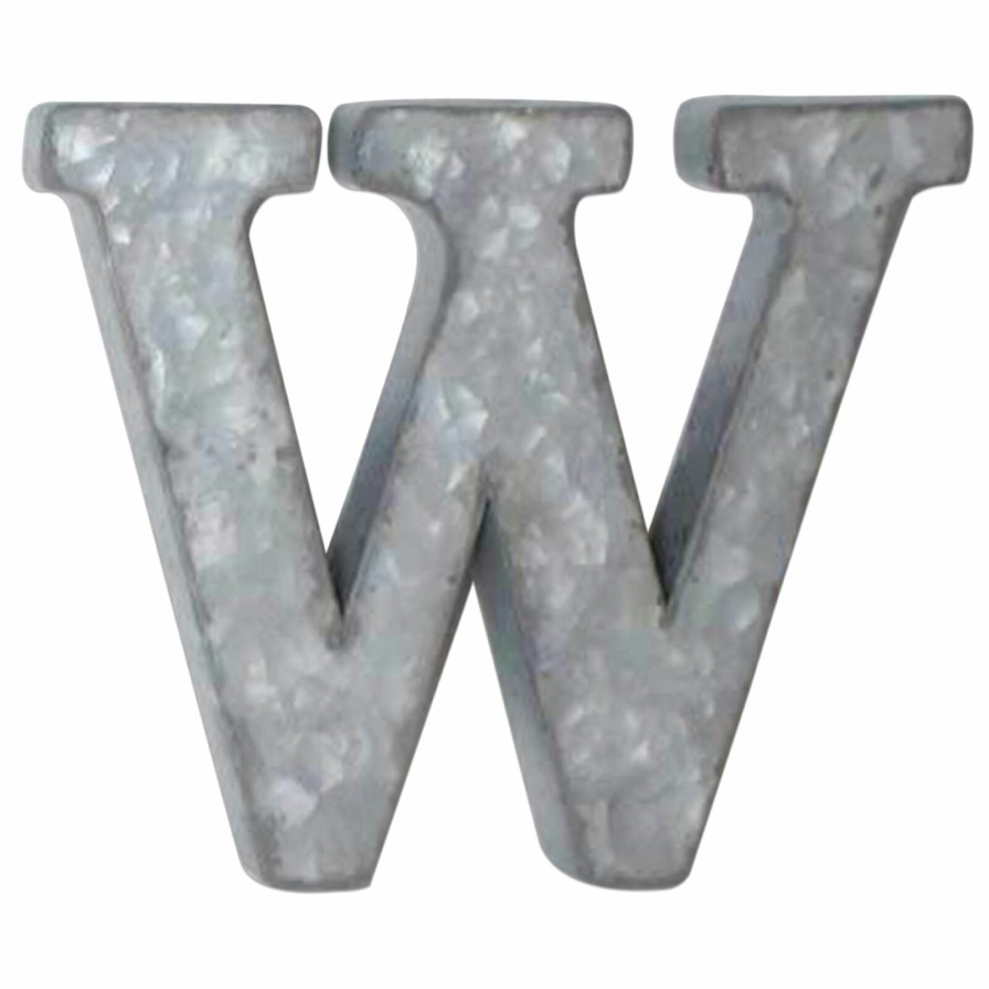 Wall Art * | 12In. Galvanized Metal Monogram W Online Store