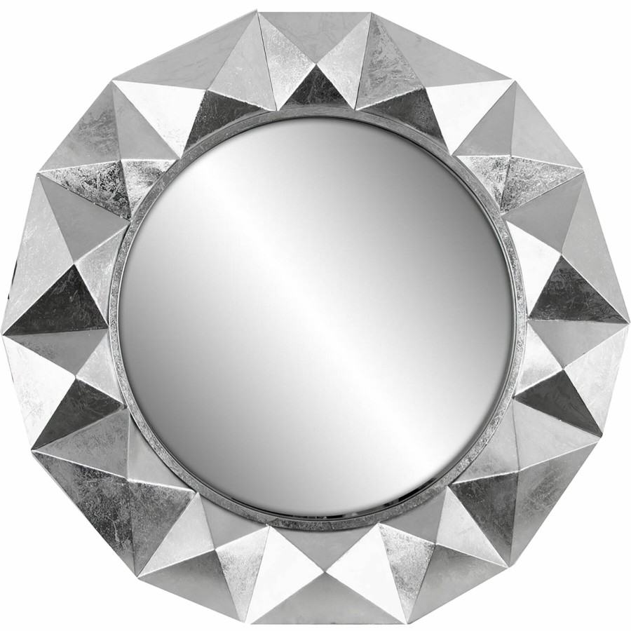 Mirrors * | 36X36 Silver Geometric Dimensional Mirror Clearance