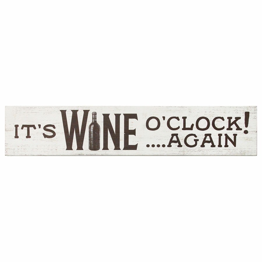 Wall Art * | 36X7 Its Wine O Clock Again Wall Art New Arrivals