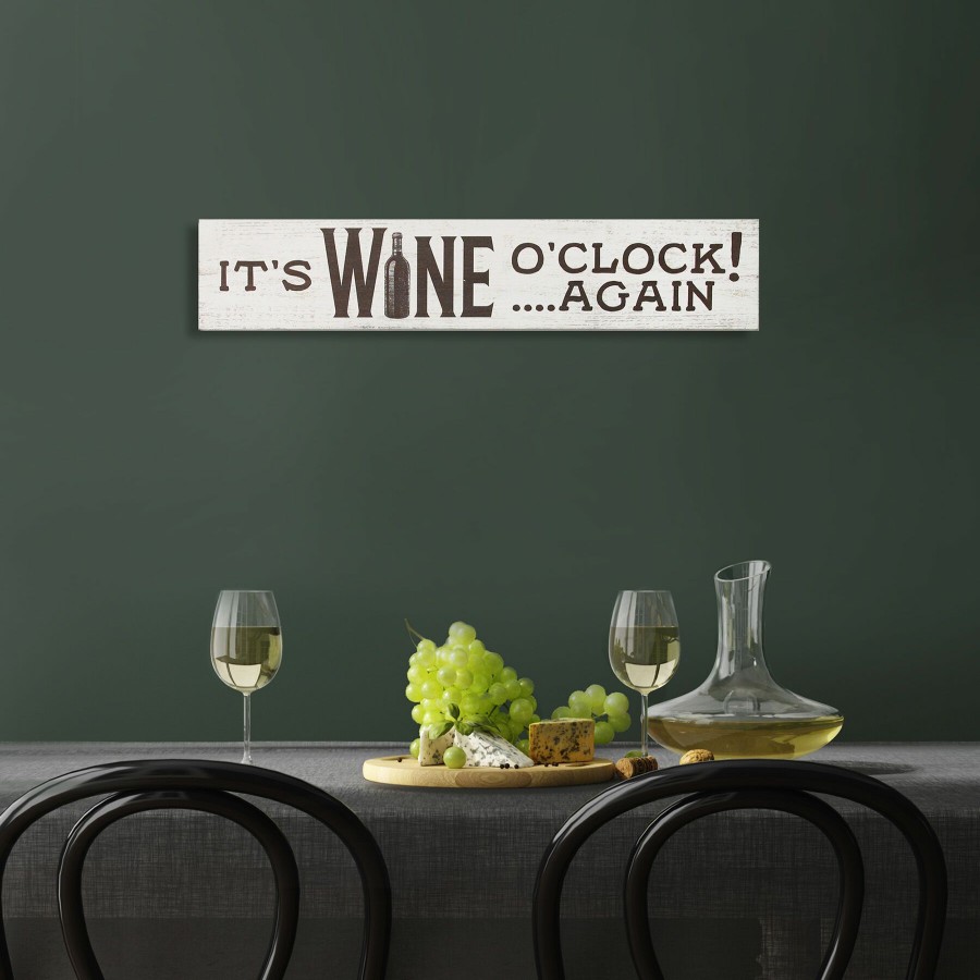 Wall Art * | 36X7 Its Wine O Clock Again Wall Art New Arrivals