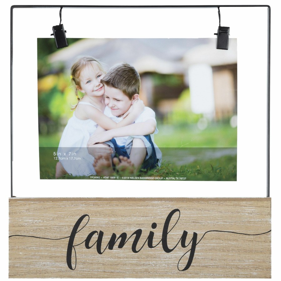 Frames * | 5X7 Family Word And Black Metal Hanging Photo Clips Clearance