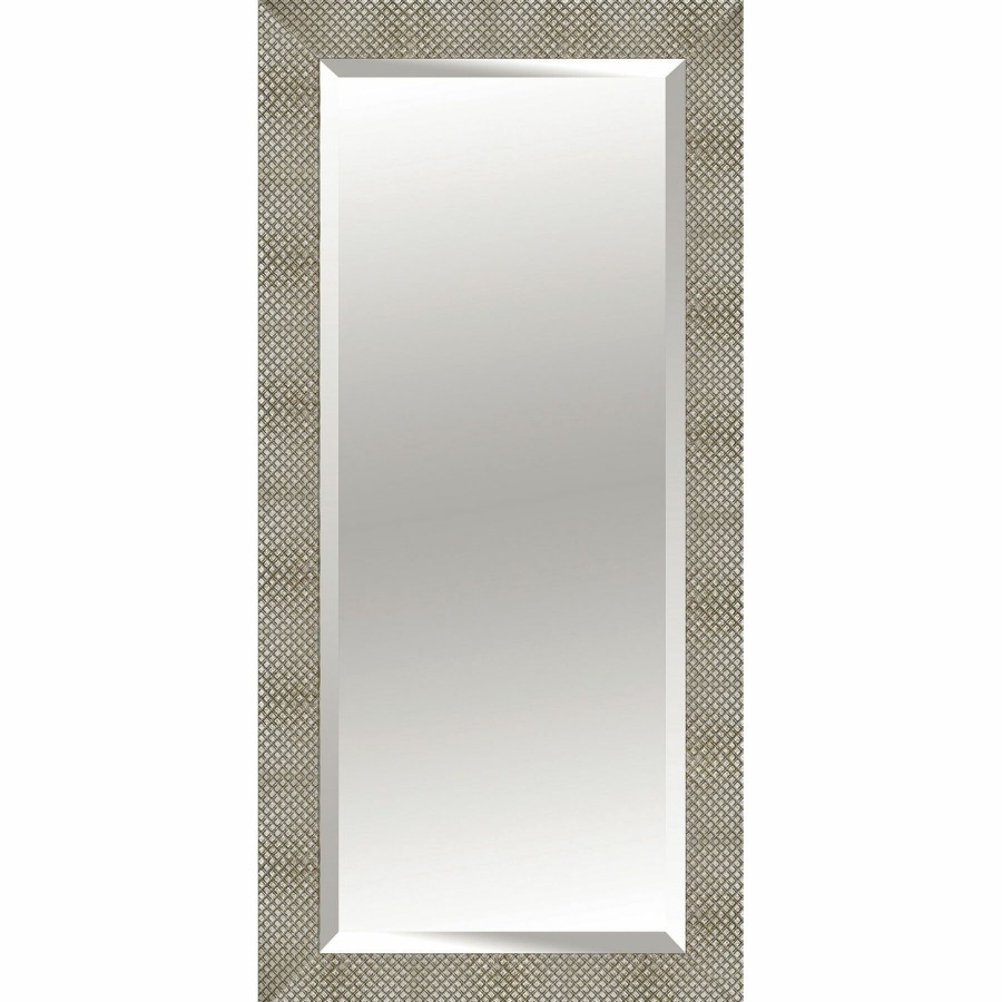 Mirrors * | 32X68 Rectangle Solid Wood Nest Silver Floor Mirror Hot Sell