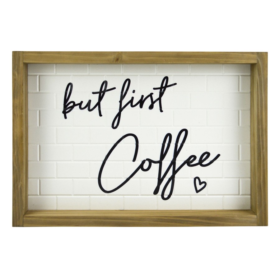 Wall Art * | 18X12 But First Coffee Wall Art At The Best Price