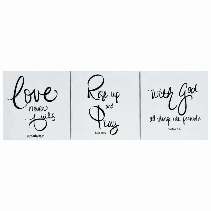 Wall Art * | 3-Piece 6 Scripture Canvas Wall Art Set New Models