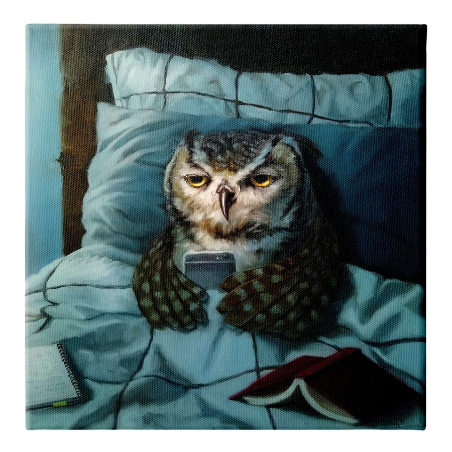 Wall Art * | 12X12 Night Owl Canvas Wall Art Attractive Model