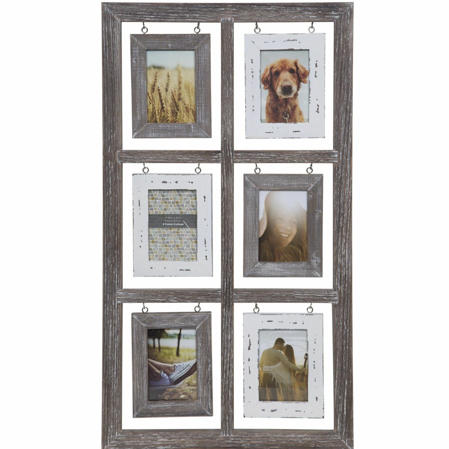 Frames * | 6-Opening 4X6 Windowpane Photo Collage Frame Unique Style