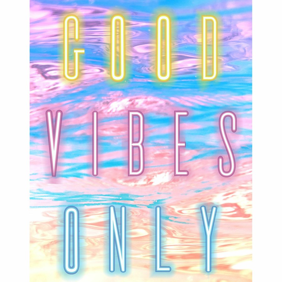 Wall Art * | Good Vibes Only Neon Canvas Wall Art, 12 16 Clearance