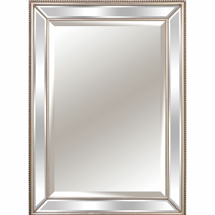 Mirrors * | 39X49 Rectangle Silver Framed Mirror On Mirror Hot Sell