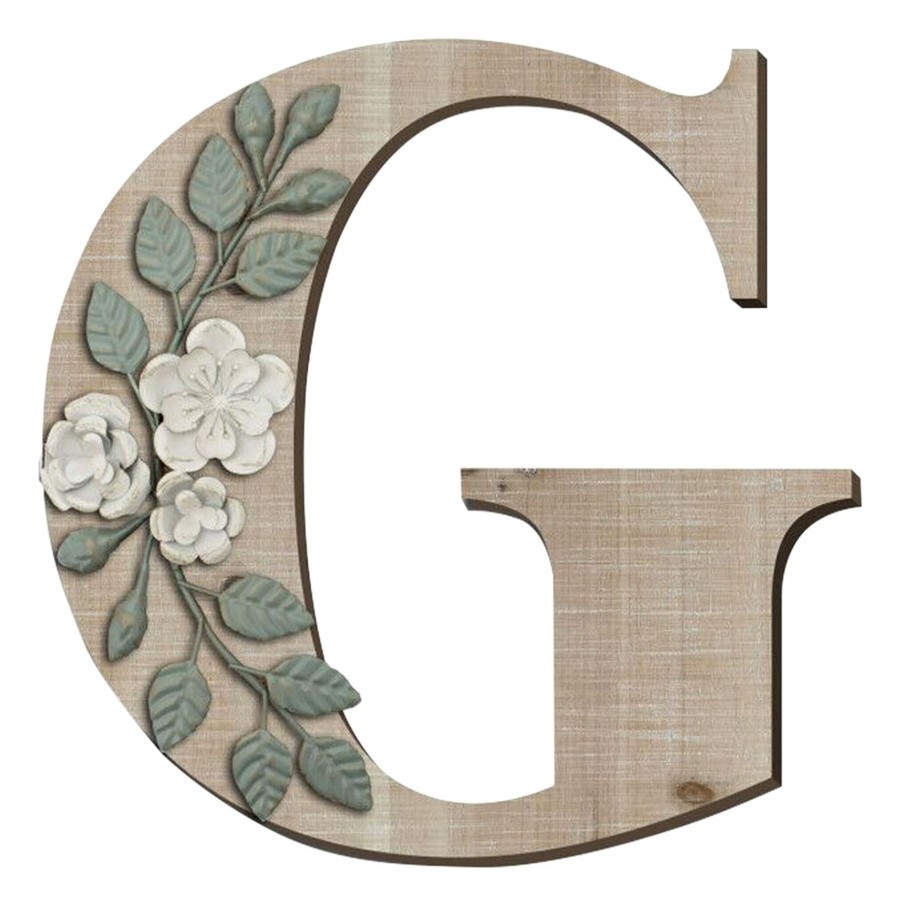 Wall Art * | Grace Mitchell 14 Floral Monogram Wall Art, G Bargain Sale