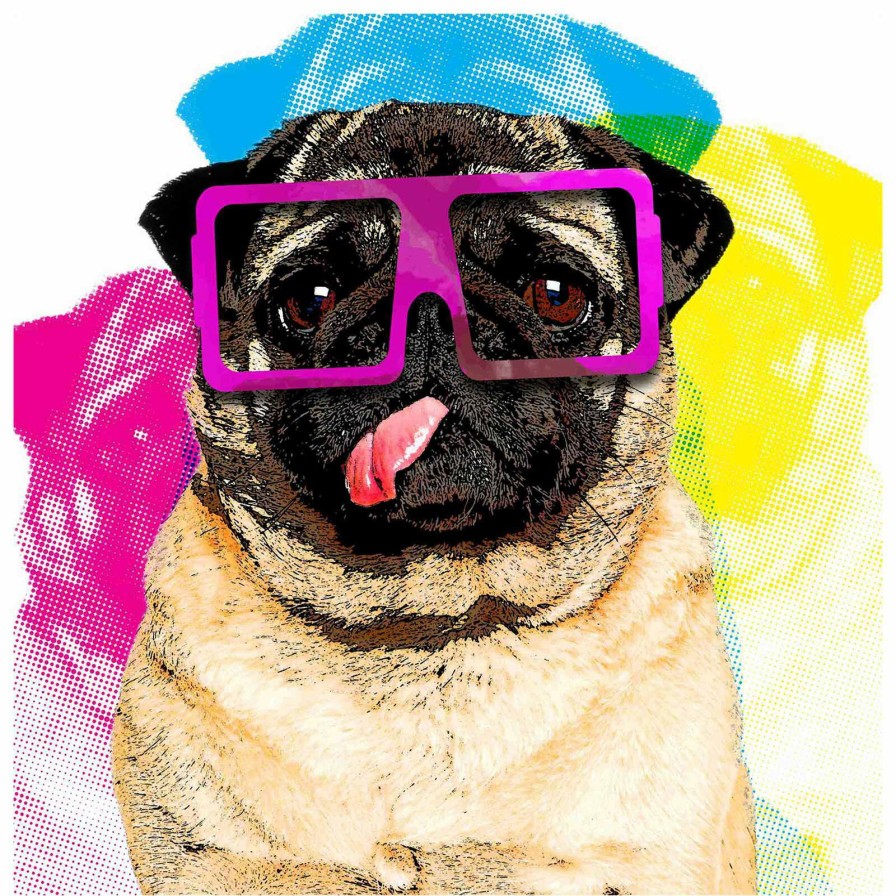 Wall Art * | Colorful Pug Canvas Wall Art, 12 Premium Product