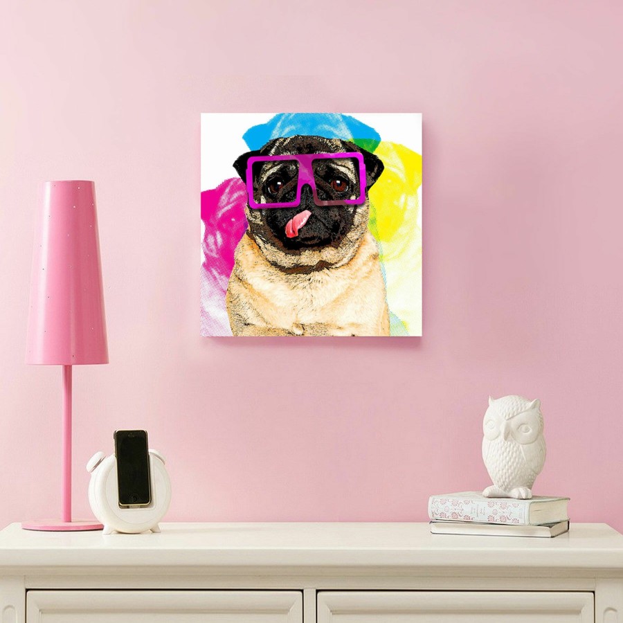 Wall Art * | Colorful Pug Canvas Wall Art, 12 Premium Product