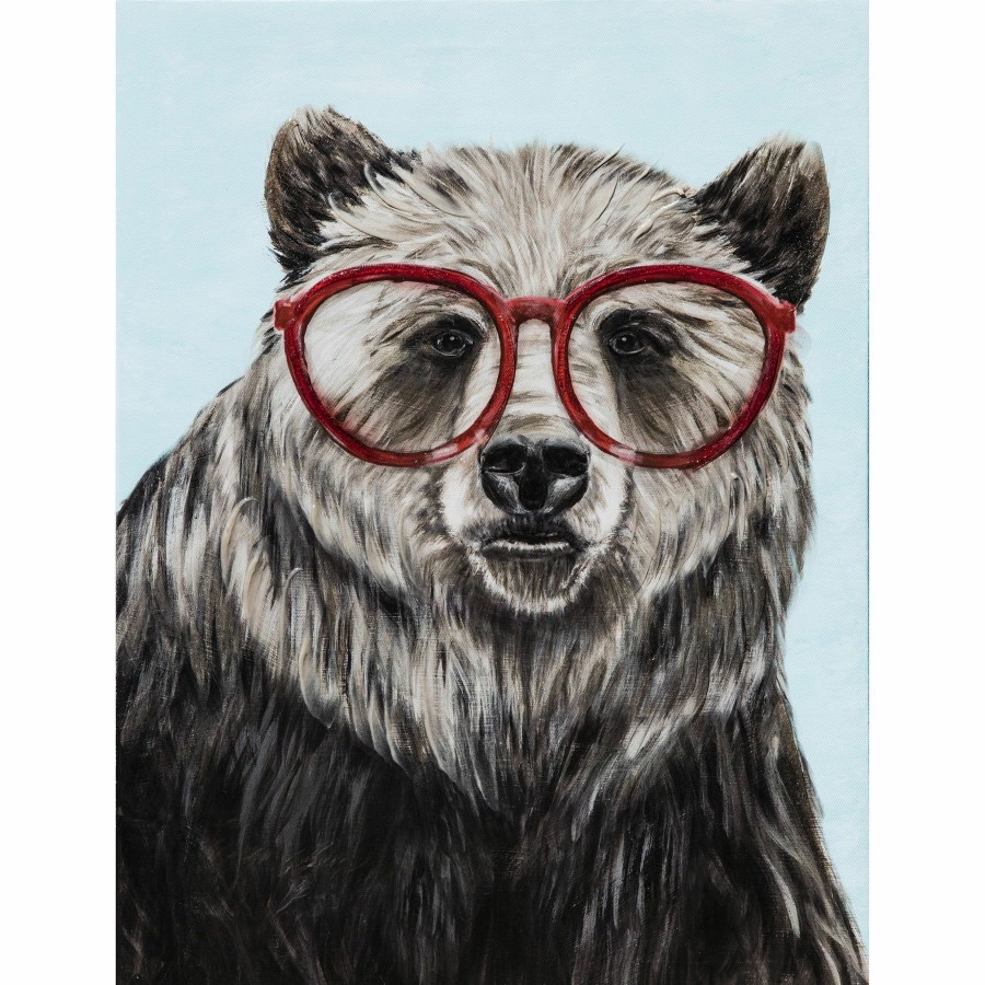 Wall Art * | 12X16 Bear Glasses Canvas Art Online Store