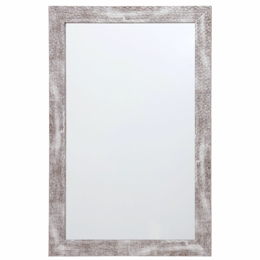 Mirrors * | 24X36 Hammered Silver Framed Mirror Sells Cheap