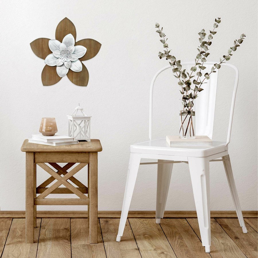 Wall Art * | 15In. Rustic Flower Wall Decor Unique Style