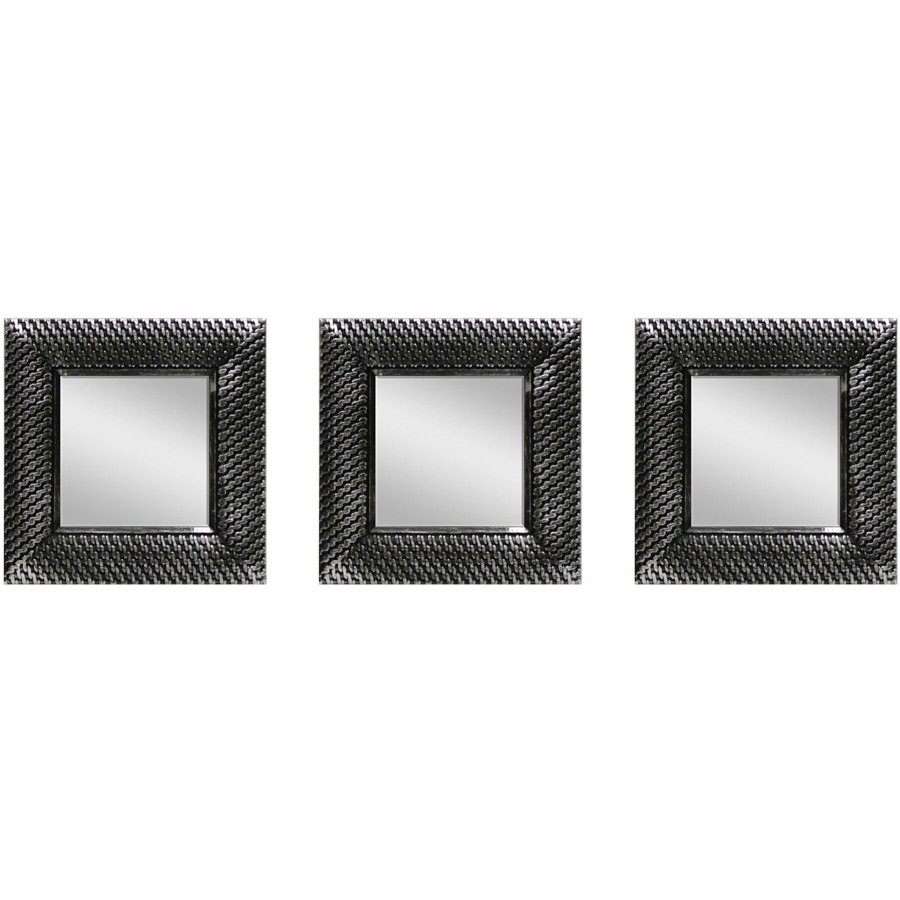 Mirrors * | 10X10 Distressed Silver 3-Piece Mirror Set Online Store