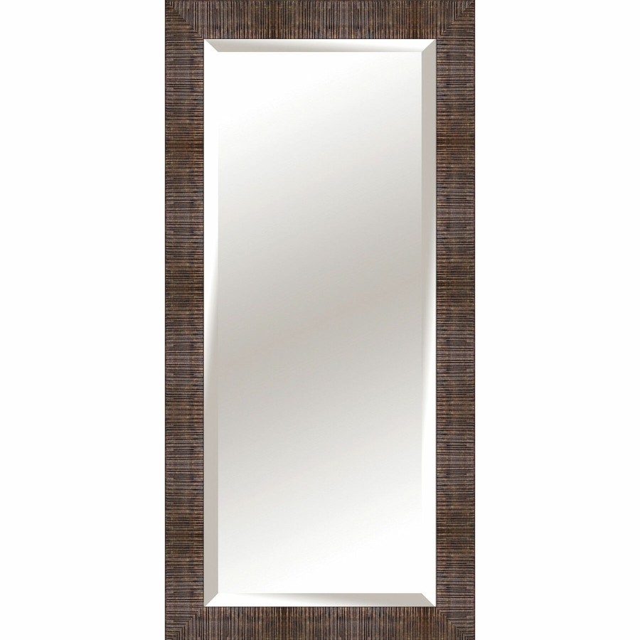 Mirrors * | 32X66 Rectangle Plastic Ribbed Bronze Floor Mirror Premium Product