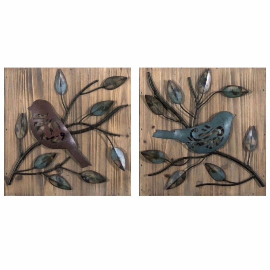 Wall Art * | 10X10 Metal Birds Square Good Quality