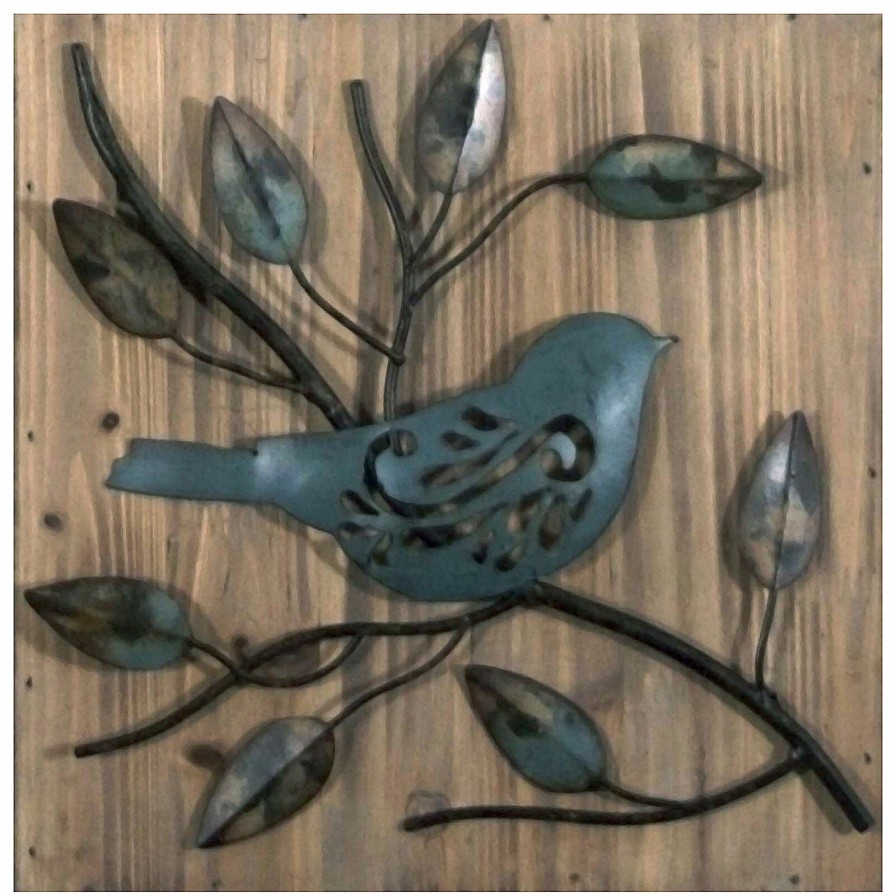 Wall Art * | 10X10 Metal Birds Square Good Quality