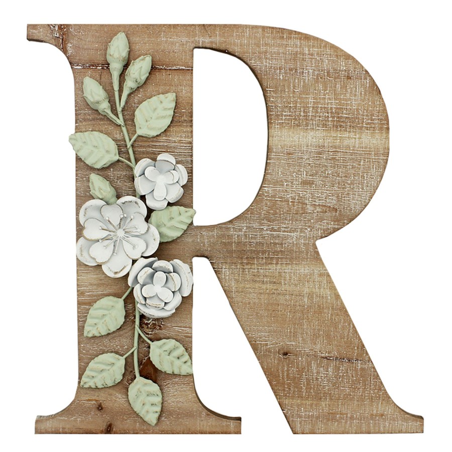 Wall Art * | Grace Mitchell 14 Floral Monogram Wall Art, R Discounts Online