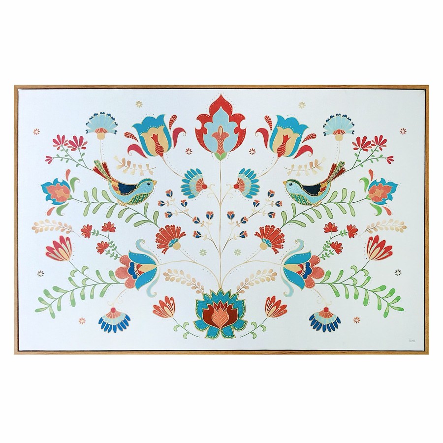 Wall Art * | Tracey Boyd Framed Embroidered Floral Canvas Wall Art, 36 24 Fascinating Model