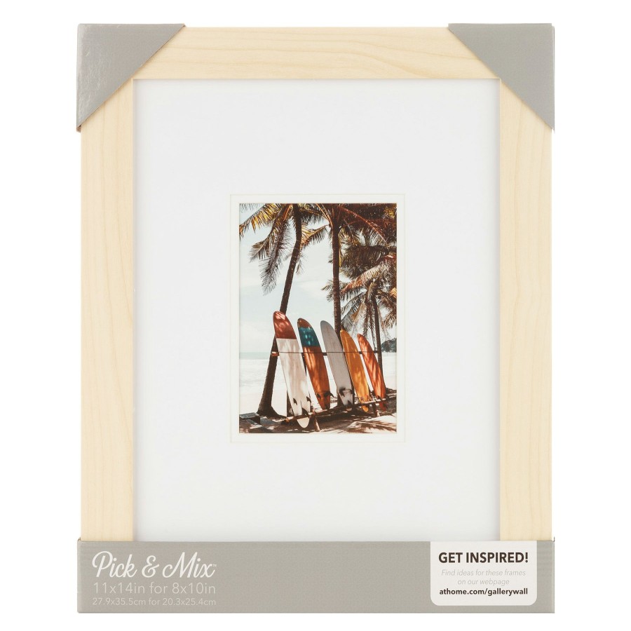 Frames * | Pick & Mix 11 14 Matted To 5 7 Linear Photo Frame, Natural Discounts Online