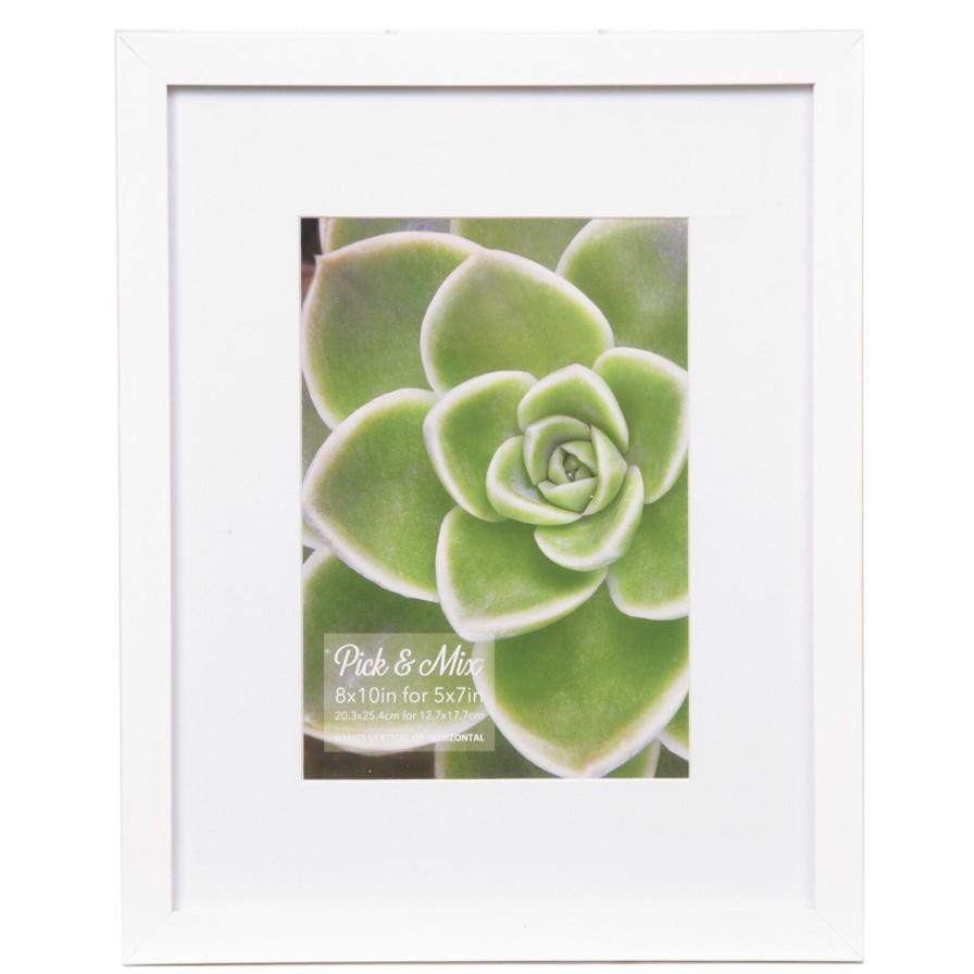 Frames * | Pick & Mix 8 10 Matted To 5 7 Linear Photo Frame, White Discounts Online