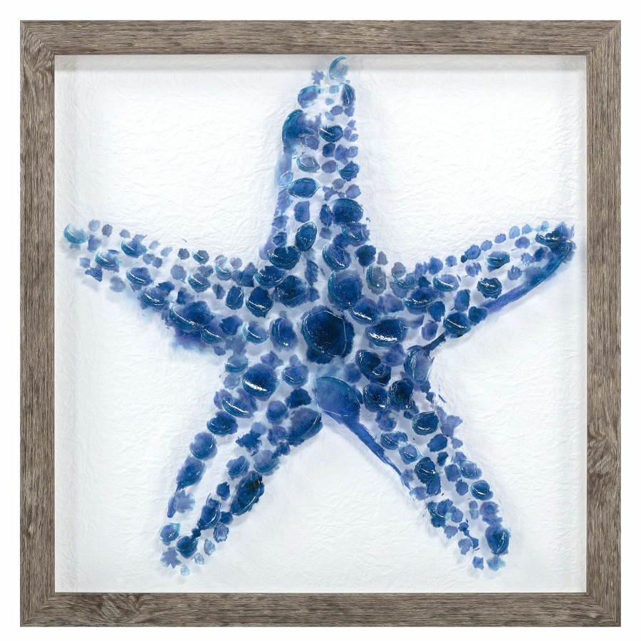 Wall Art * | Ty Pennington Blue Starfish Textured Canvas Wall Art, 13 Excellent