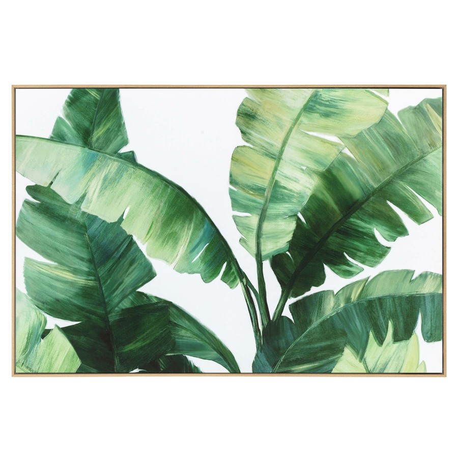 Wall Art * | 36X24 Framed Leaf Canvas Wall Art Glamor Model