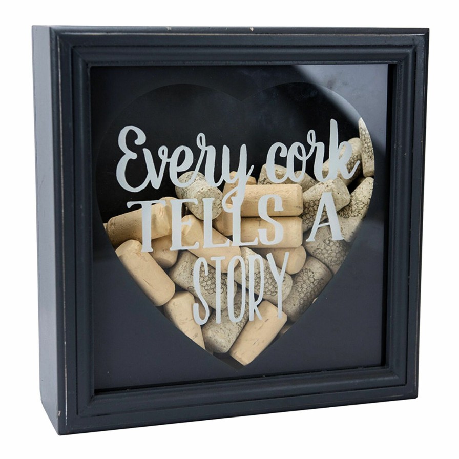 Wall Art * | 10X10 Shadow Box Cork Holder Every Cork Tells A Story Print On Glass Hot Sell