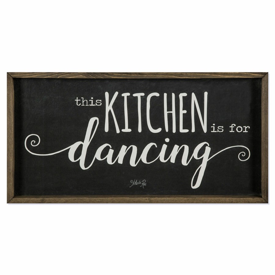 Wall Art * | 24X12 Kitchen Dancing Wood Framed Canvas New Models