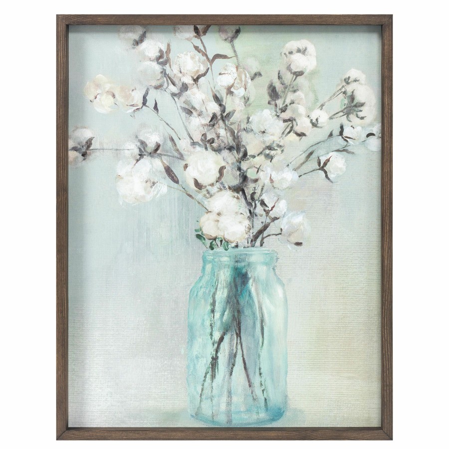 Wall Art * | White Flowers In Jar Canvas Wall Art, 16 20 At The Best Price