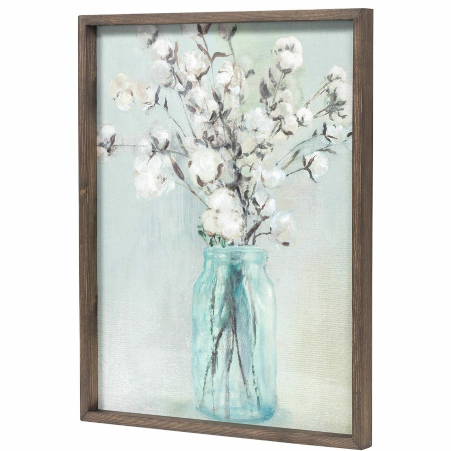 Wall Art * | White Flowers In Jar Canvas Wall Art, 16 20 At The Best Price