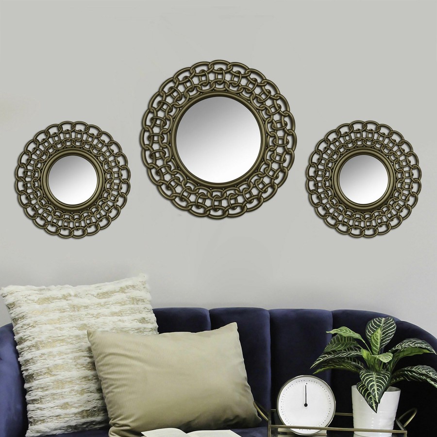 Mirrors * | 3-Piece 15 10 Chain Mirror Set Best Quality