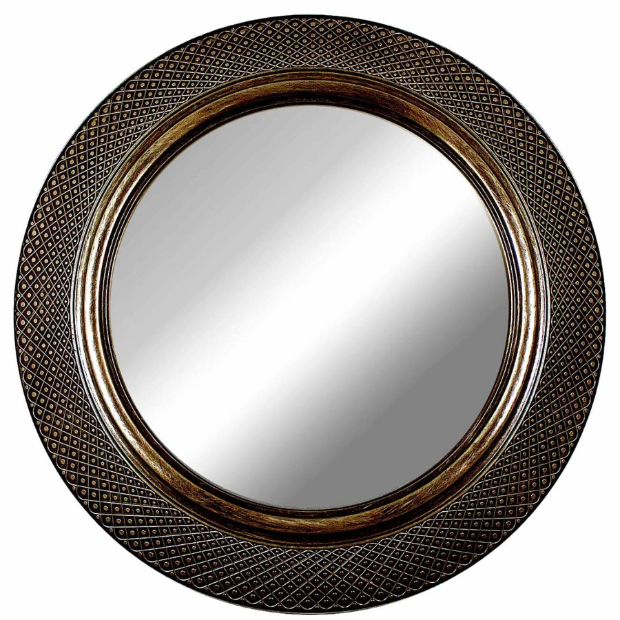 Mirrors * | 16X16 Bronze Woven Embossed Frame Mirror Hot Sell