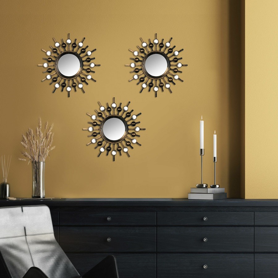 Mirrors * | 10X10 3-Piece Brown Mirror Set Sells Cheap