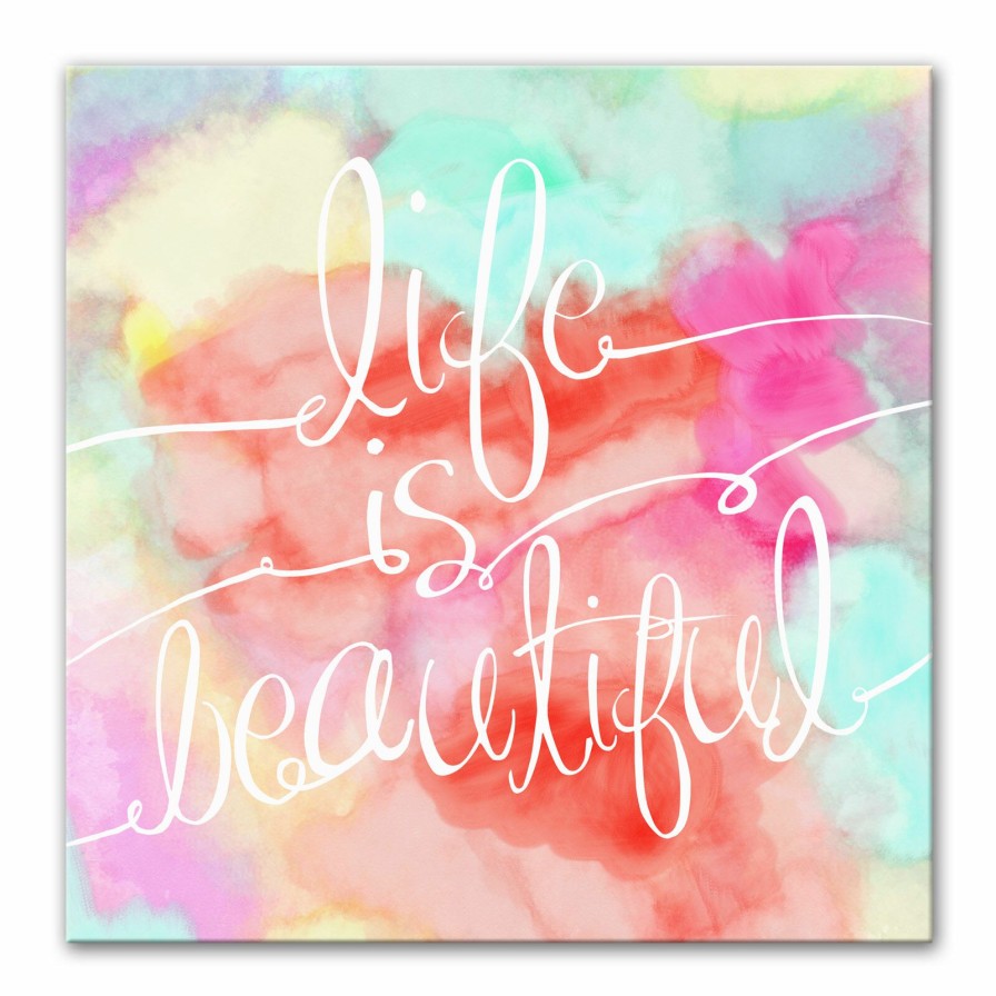 Wall Art * | Life Is Beautiful Multicolor Canvas Wall Art, 16 Glamor Model