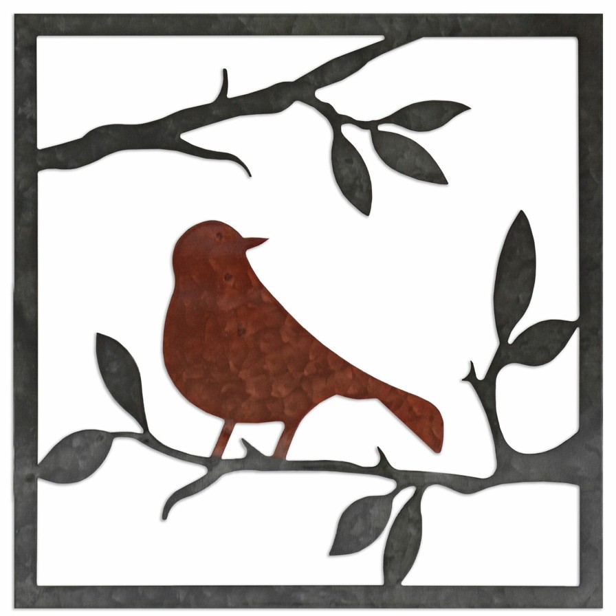 Wall Art * | 12X12 Metal Bird Square Excellent