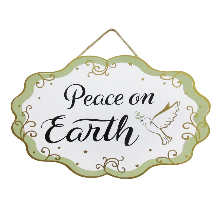 Wall Art * | Peace On Earth Wall Sign,13 7.9 Online Discount