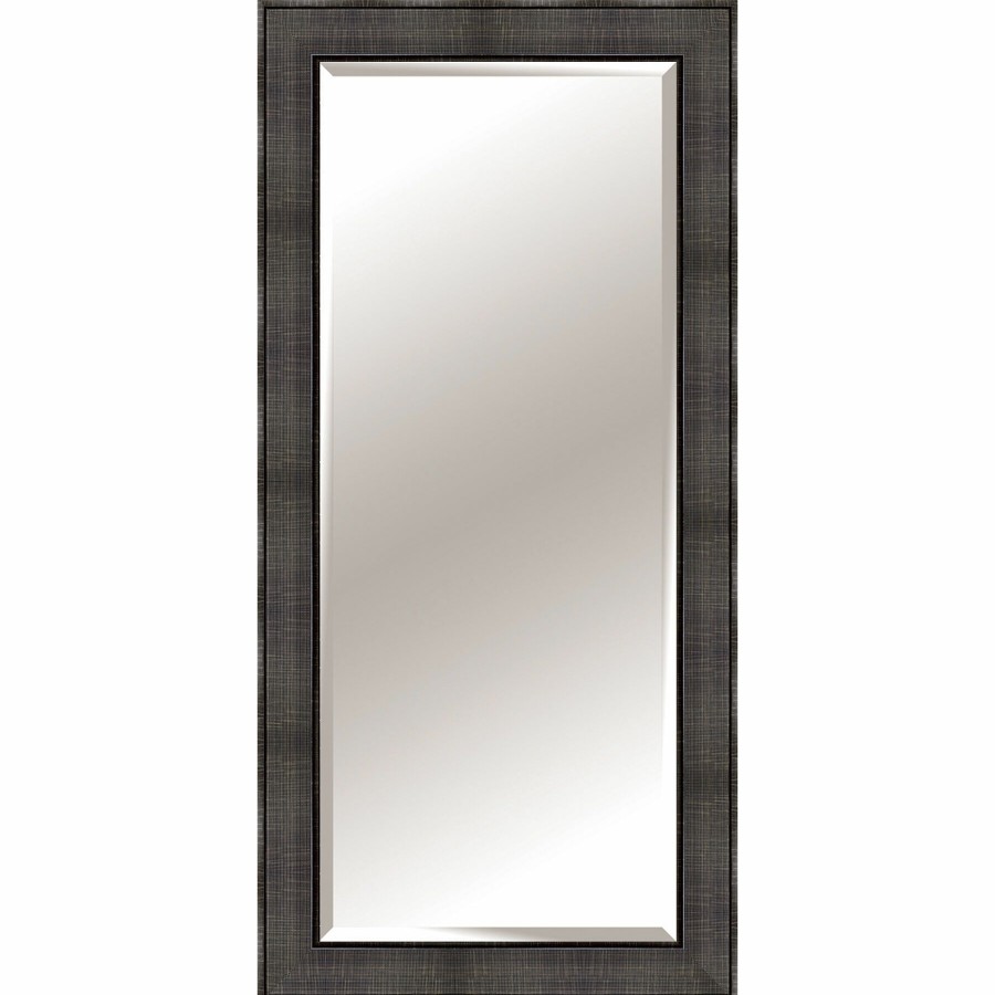 Mirrors * | 32X66 Rectangle Plastic Embossed Dots Brushed Platinum Floor Mirror Discounts