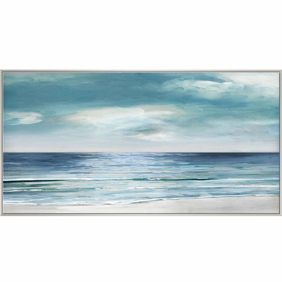 Wall Art * | 49X25 Silver Shore Framed Embellished Canvas Glamor Model